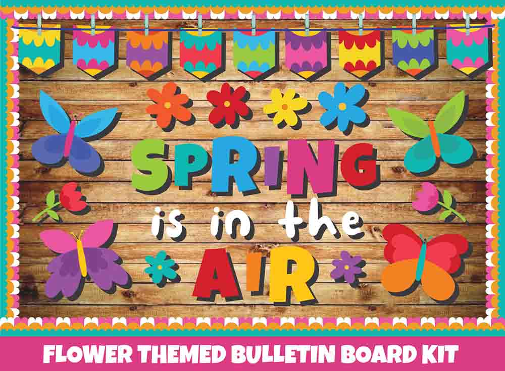Spring Into A Good Book Printable Classroom Bulletin Board Kit Door  Decoration Reading Library Nature Flowers 